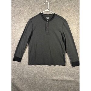 UNTUCKit Mens Henley Shirt‎ Long Sleeve Gray Cotton Blend Casual Top Large